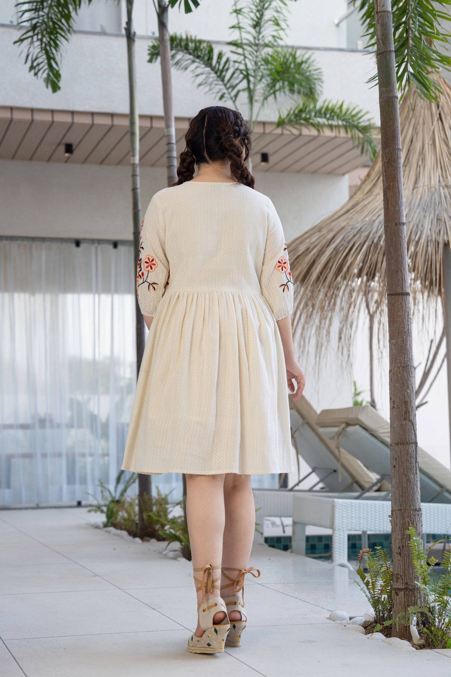 Floral Harmony Embroidered Dress