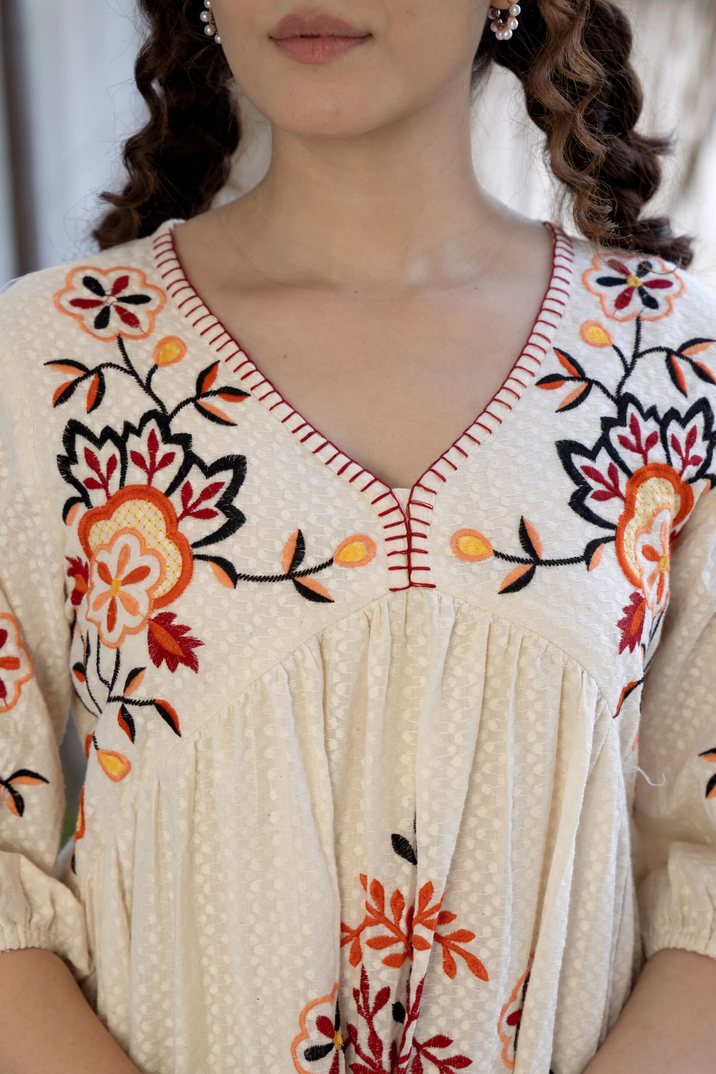 Floral Harmony Embroidered Dress