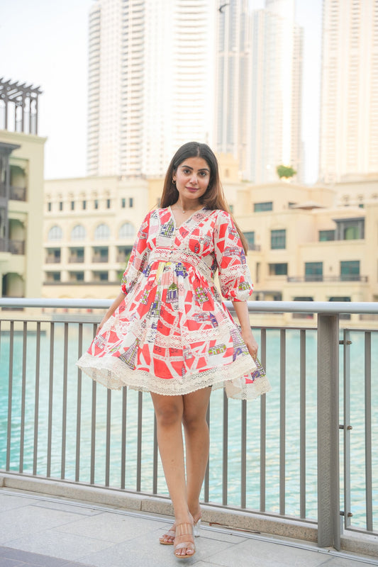 Vibrant Cityscape Dress