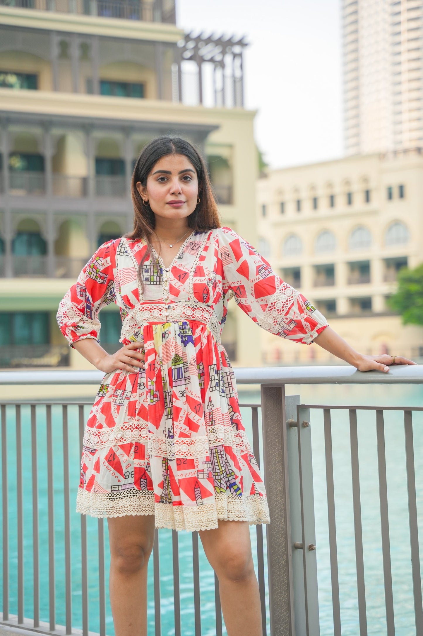 Vibrant Cityscape Dress