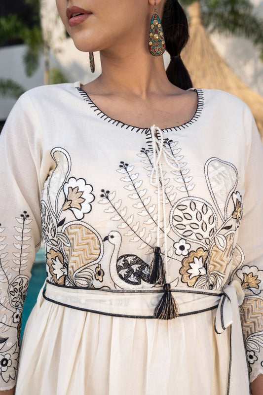 Boho Blossom Embroidered Dress
