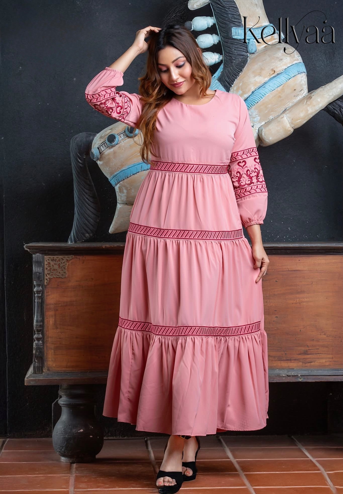 Blush Rose Embroidered Frock