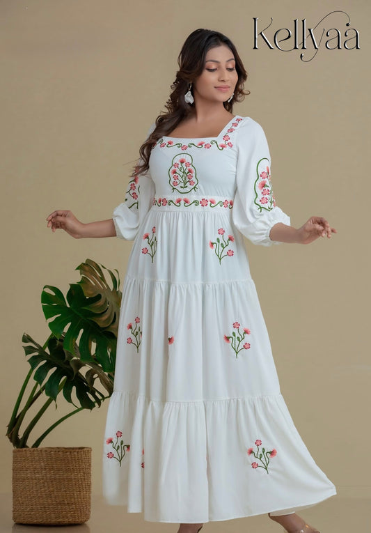 Floral Garden Embroidered Frock