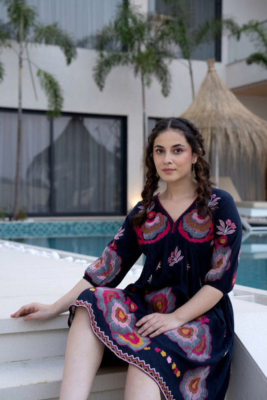 Floral Bliss Embroidered Dress