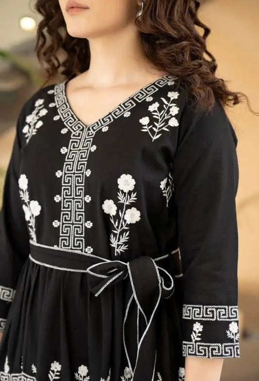 Midnight Belle Embroidered Dress