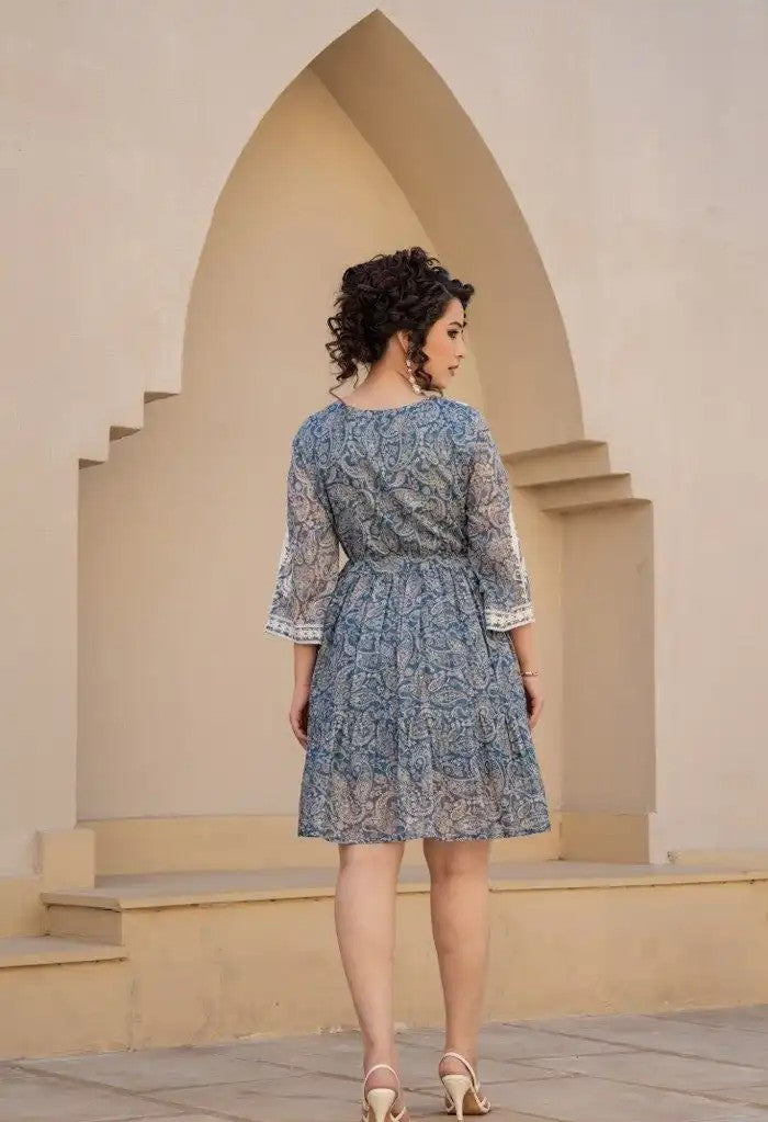 Serenity Blossom Embroidered Dress