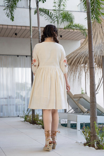 Floral Harmony Embroidered Dress
