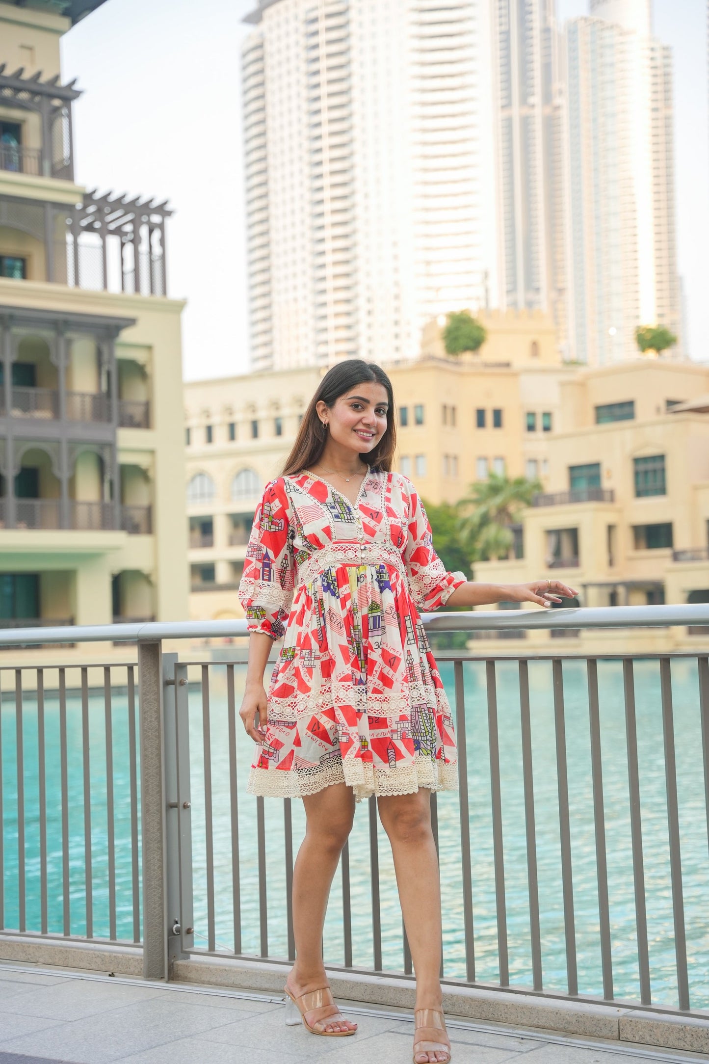 Vibrant Cityscape Dress