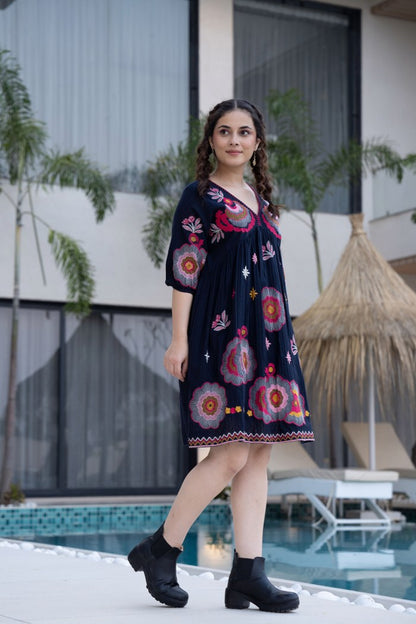 Floral Bliss Embroidered Dress