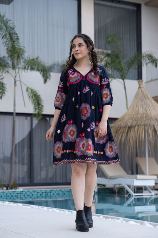 Floral Bliss Embroidered Dress