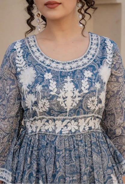 Serenity Blossom Embroidered Dress
